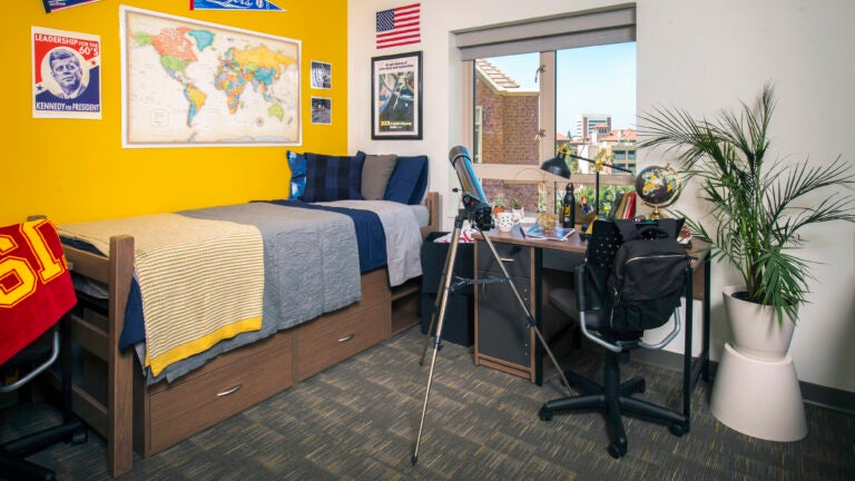 Interior dorm of a residential suite at USC Village.