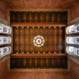 Doheny Memorial Library stained glass roof