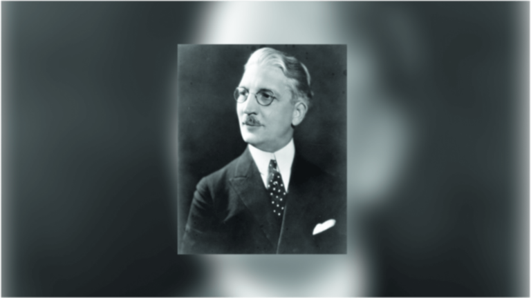 USC's fifth president Rufus B. von KleinSmid in a suit