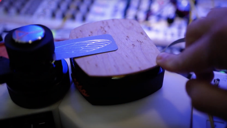 A student creating a circuit board.