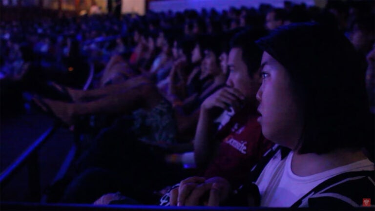 Audience watching a performance.