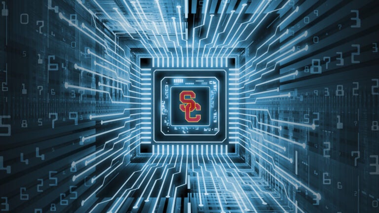 Microchips image with USC logo in the center