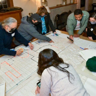 Students and faculty members work on Urban Trees Initiative