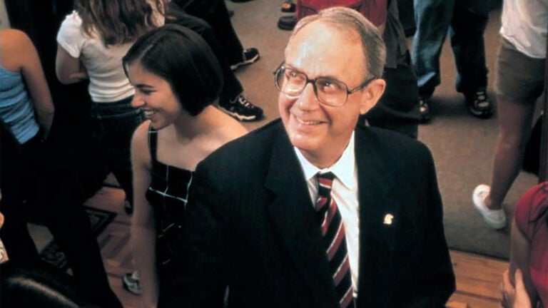 Steven Sample with USC students