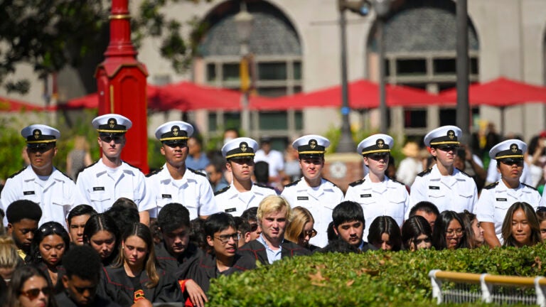 USC ROTC during new student convocation, August 18, 2022. (Photo/Gus Ruelas)