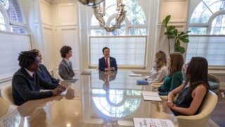 Beong-Soo Kim and members of the USC Open Dialogue Project Student Advisory Board