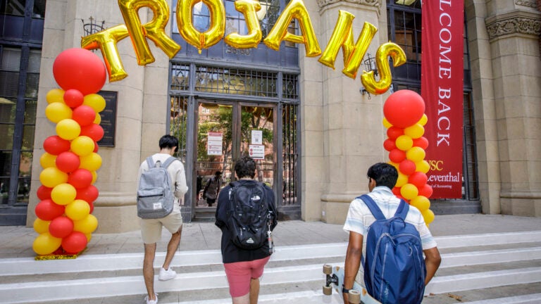 Leventhal students walk-up to class