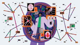 Cutting-edge technologies developed by USC researchers are changing not just the pace of Alzheimer’s disease discoveries but also the ways scientists make those discoveries. (Illustrations/Bratislav Milenkovic)